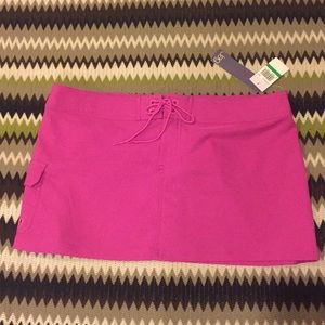 Bright pink, short, sport skirt.